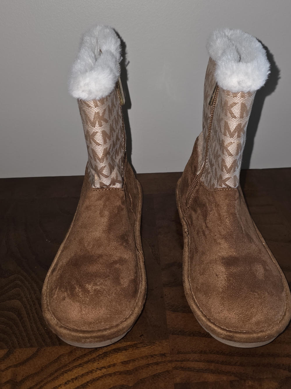 Michael Kors Brown Suede Shearling-Lined Ankle Boots